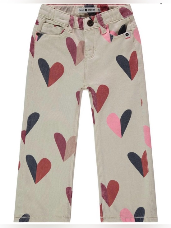 Stains & Stories Other - NWT Girls’ Stains & Stories Heart Print Denim Pants - Sz. 104 (4)